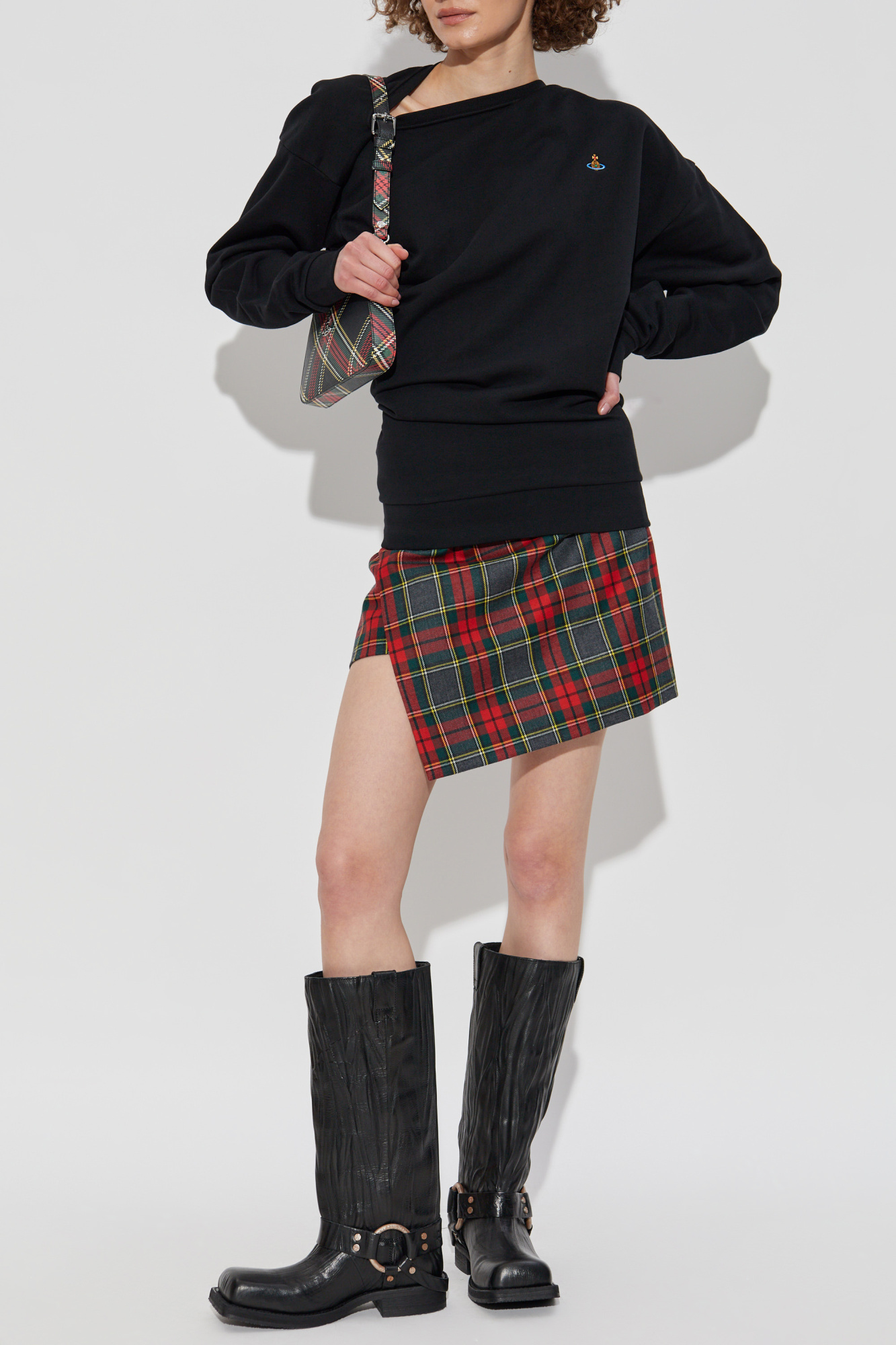 Black Asymmetric sweatshirt with logo Vivienne Westwood